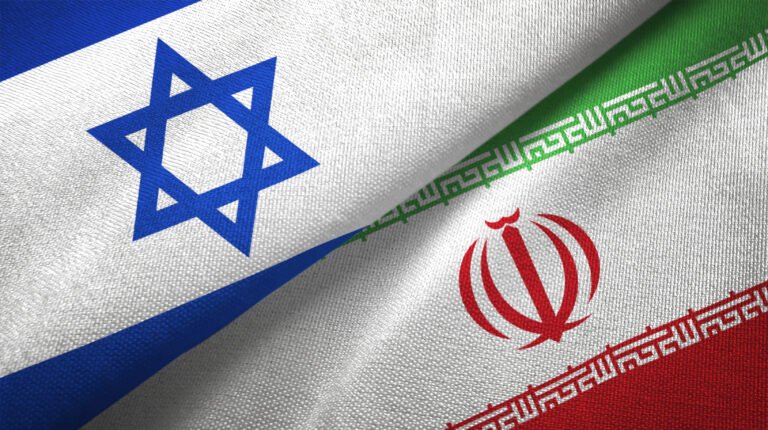 Israel and Iran flags War