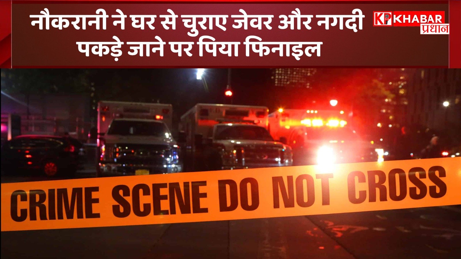 नौकरानी ने घर से चुराए जेवर और नगदी: पकड़े जाने पर पिया फिनाइल