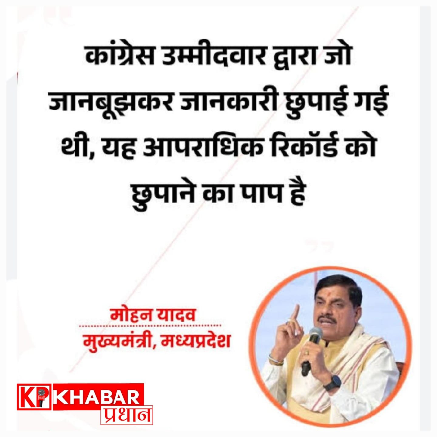 बदनामी के डर से कांग्रेस ने छिपाई आपराधिक मामले की जानकारी, मीनाक्षी नटराजन प्रकरण पर भड़के सीएम मोहन यादव