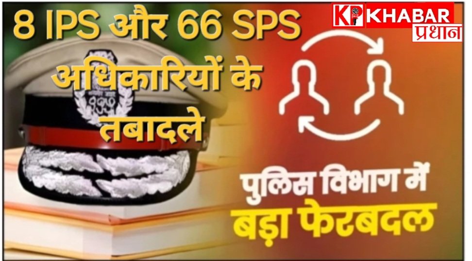 मध्य प्रदेश में पुलिस महकमें में व्यापक प्रशासनिक बदलाव: 8 IPS और  66 ASP अधिकारियों के तबादले: